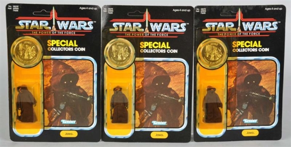 LOT OF 3: STAR WARS POF JAWA CARDED FIGURES.      