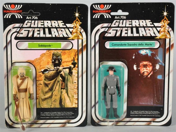 LOT OF 2: ITALIAN STAR WARS CARDED FIGURES.       