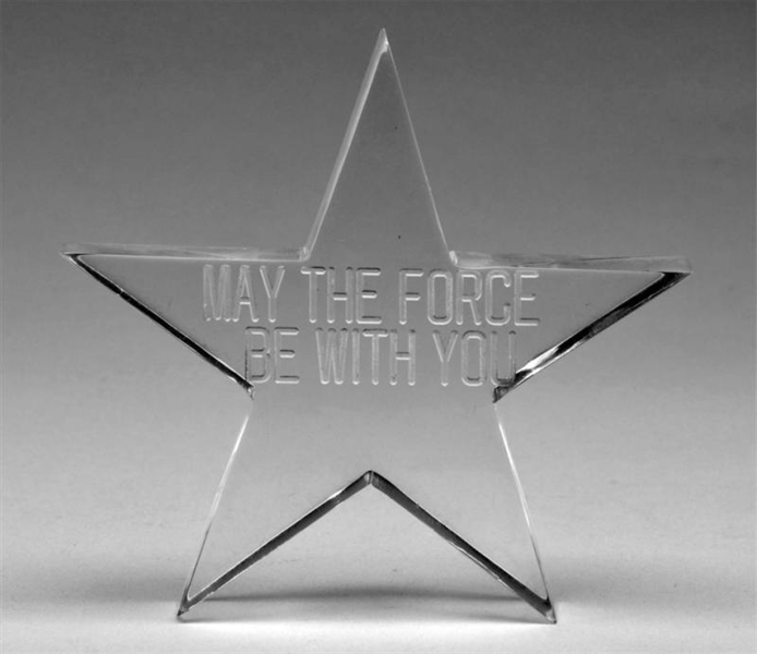 LUCITE "MAY THE FORCE BE WITH YOU" PREMIUM.       