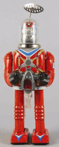 TIN LITHO ASTRONAUT BATTERY-OPERATED TOY.         
