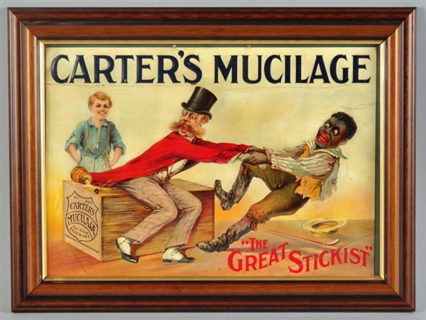 TIN CARTERS MUCILAGE GLUE ADVERTISING SIGN.      