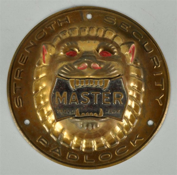 METAL DIE-CUT PADLOCK SIGN FOR MASTER LOCKS.      