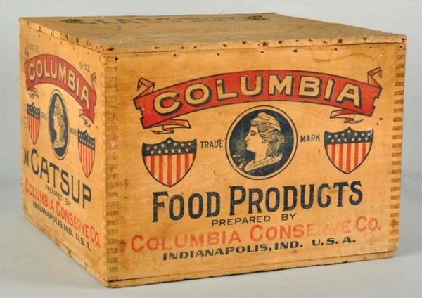 WOODEN COLUMBIA CATSUP CRATE.                     