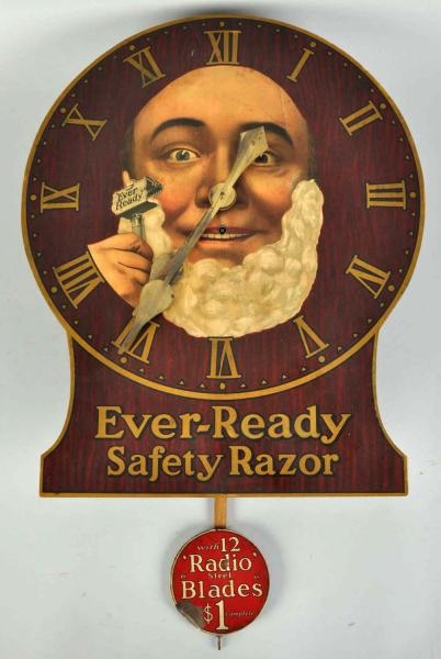 EVER-READY SAFETY RAZOR ADVERTISING CLOCK.        