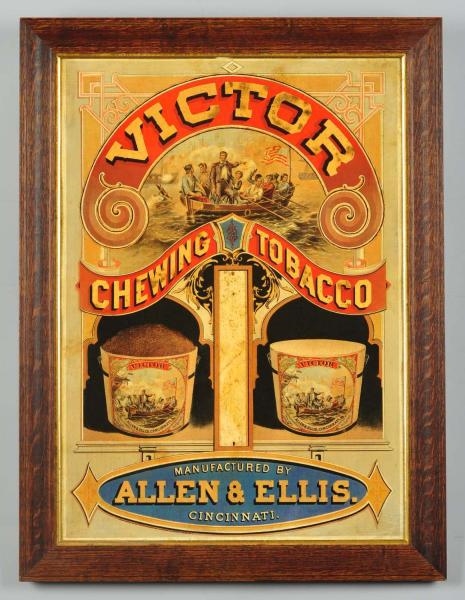 TIN VICTOR CHEWING TOBACCO SIGN.                  