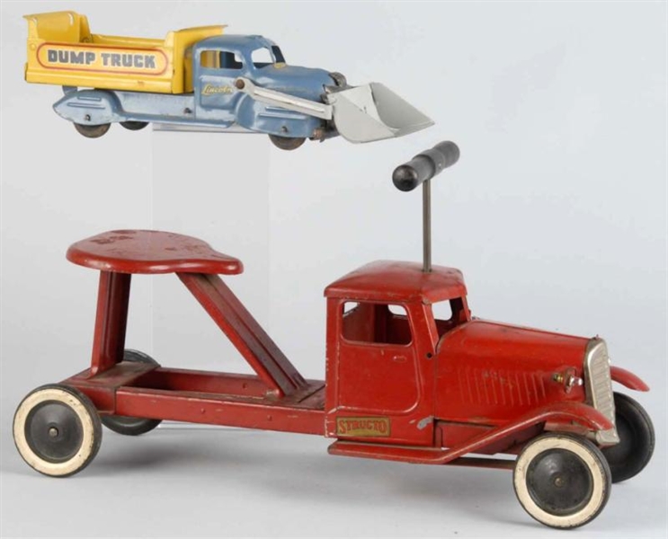 LOT OF 2: PRESSED STEEL TRUCK TOYS.               
