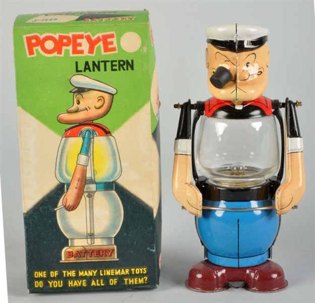 TIN LINEMAR BATTERY-OPERATED LANTERN TOY.         