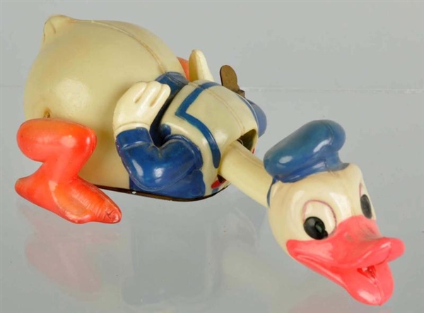 CELLULOID DISNEY CRAWLING DONALD DUCK TOY.        