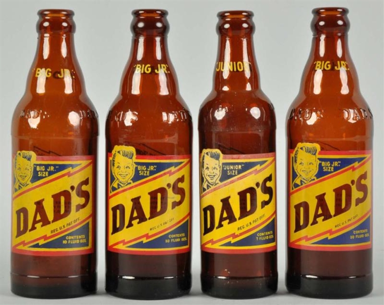 LOT OF 4: CARDBOARD DADS ROOTBEER BOTTLE TOPPERS 