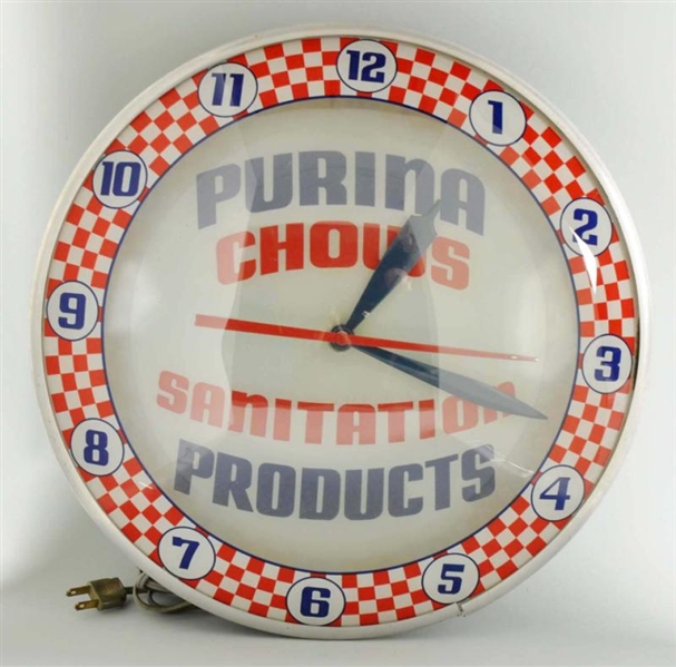 PURINA CHOWS DOUBLE BUBBLE LIGHT-UP CLOCK.        
