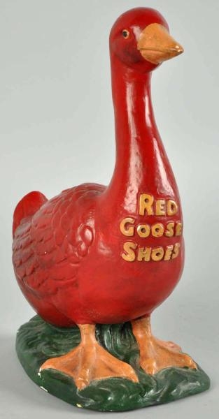 PLASTER RED GOOSE SHOES DISPLAY PIECE.            