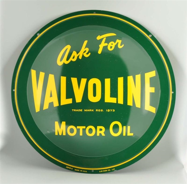 TIN VALVOLINE MOTOR OIL SIGN.                     