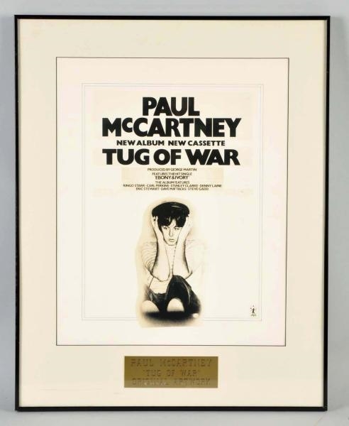 1982 PAUL MCCARTNEY "TUG OF WAR" AD ARTWORK.      