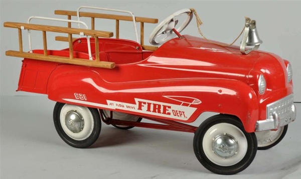 MURRAY DIP SIDE CITY FIRE DEPT. PEDAL TRUCK TOY.  