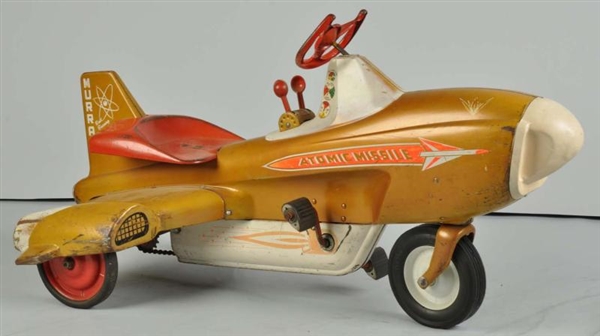 PRESSED STEEL MURRAY ATOMIC MISSILE PEDAL CAR TOY 