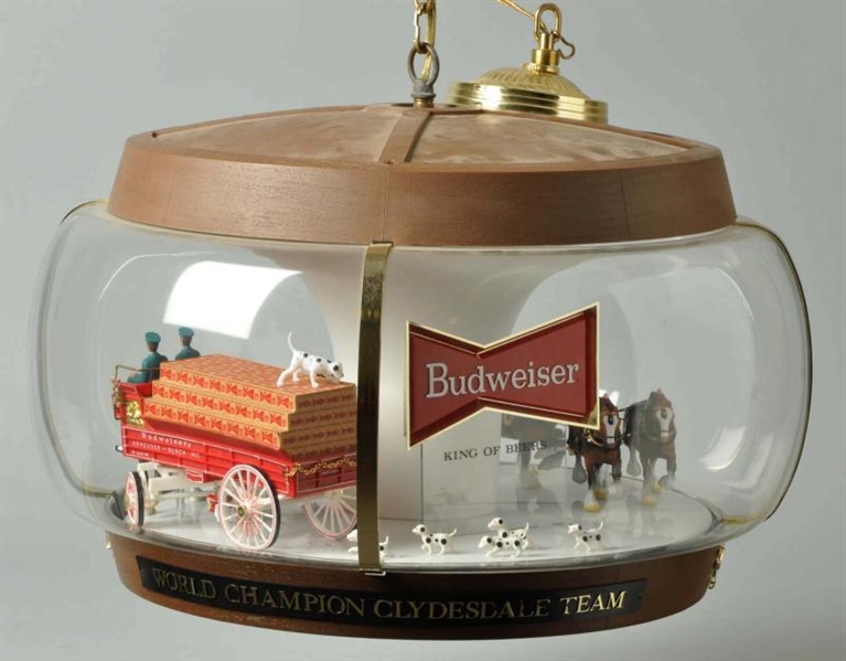 BUDWEISER CLYDESDALE TEAM HANGING GLOBE LAMP.     