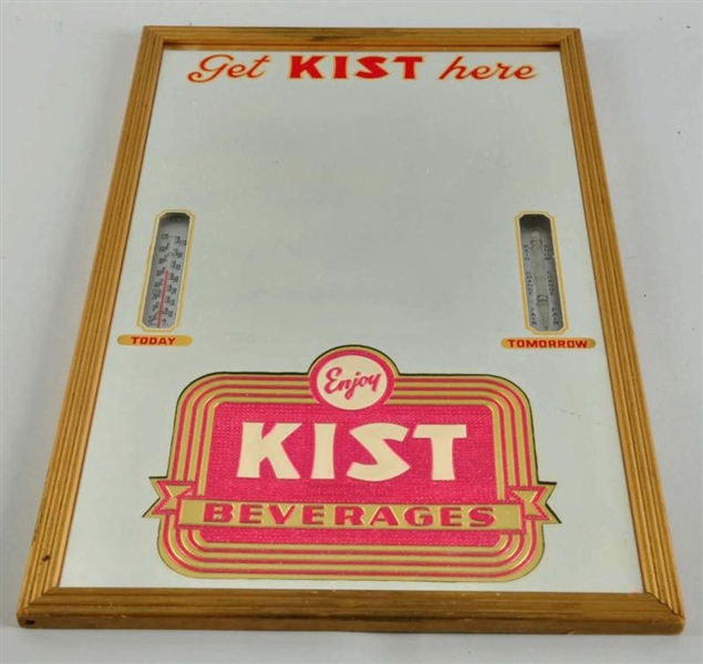 KIST THERMOMETER, BAROMETER, & MIRROR SIGN.       