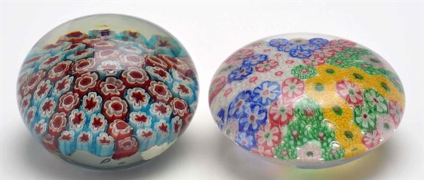 LOT OF 2: MILLEFIORI PAPERWEIGHTS.                