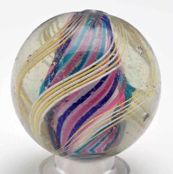 THREE STAGE SOLID CORE SWIRL MARBLE.              