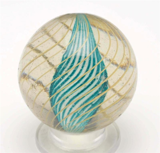 CANDY-STRIPED SOLID CORE SWIRL MARBLE.            