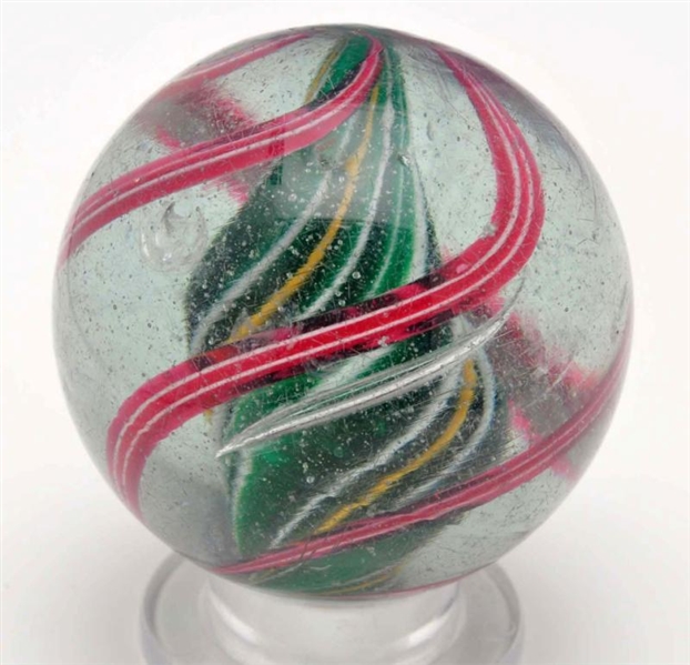 LARGE GREEN SOLID CORE SWIRL MARBLE.              