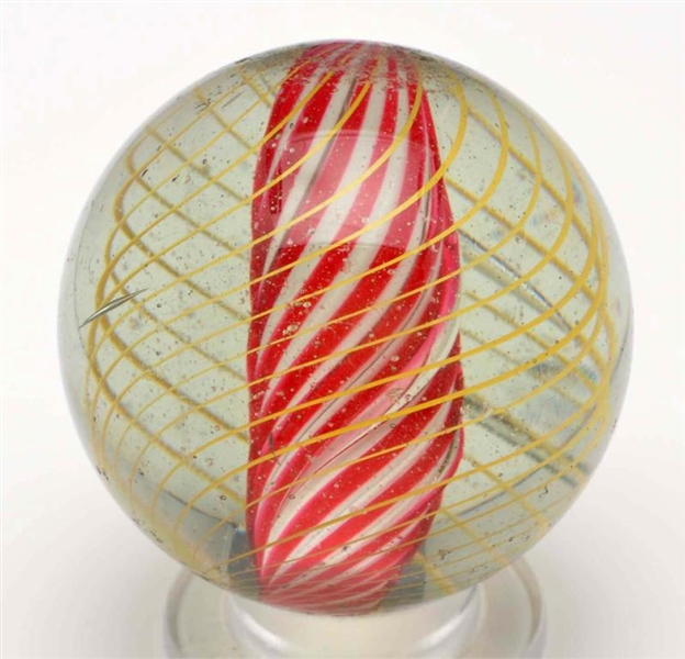 CANDY STRIPED SOLID CORE SWIRL MARBLE.            