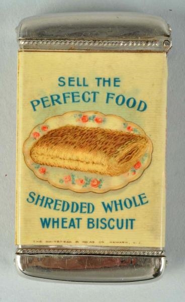SHREDDED WHOLE WHEAT BISCUIT MATCH SAFE.          
