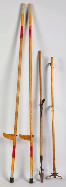 PAIR OF EARLY WOODEN STILTS.                      