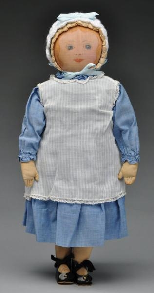 VINTAGE POLLY HECKEWELDER MORAVIAN CLOTH DOLL.    