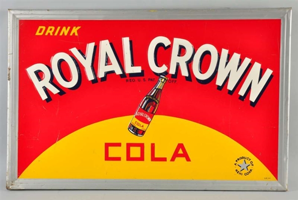 EMBOSSED TIN RC COLA SIGN.                        