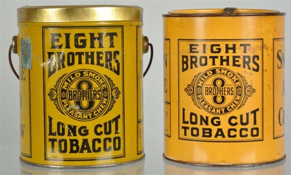 LOT OF 2: EIGHT BROTHERS LONG CUT TOBACCO TINS.   