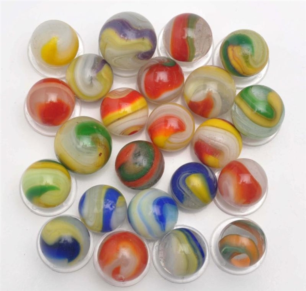 LOT OF 23: ASSORTED AKRO MARBLES.                 