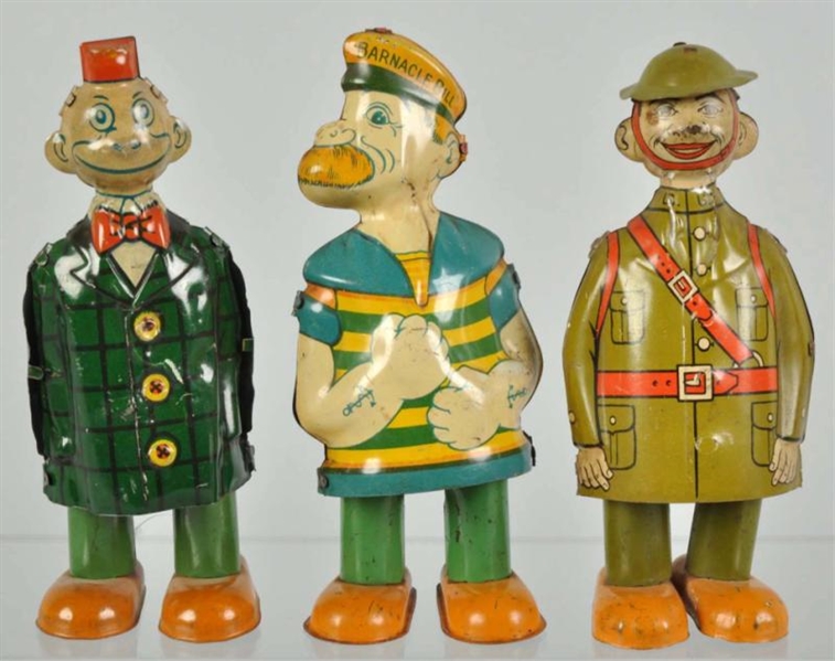 LOT OF 3: TIN LITHO CHEIN WADDLER WIND-UP TOYS.   