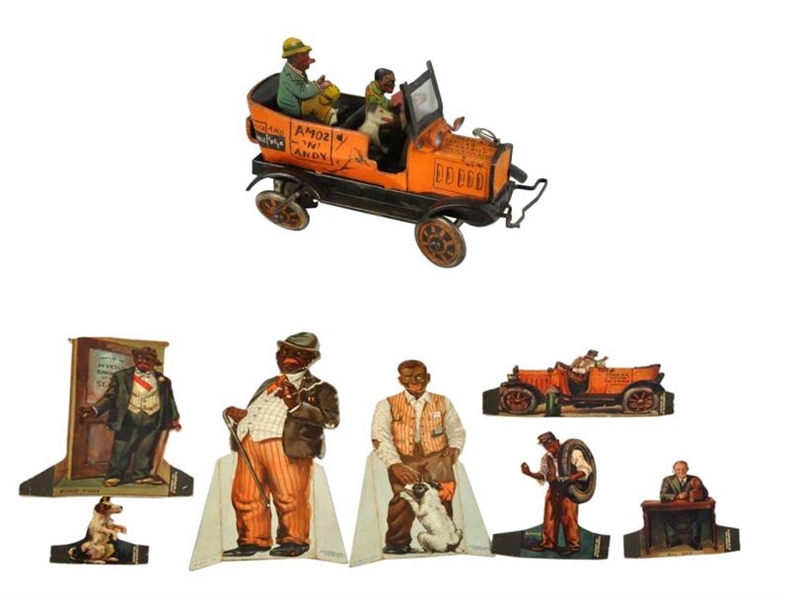 TIN LITHO MARX AMOS N ANDY TAXI WIND-UP TOY.     