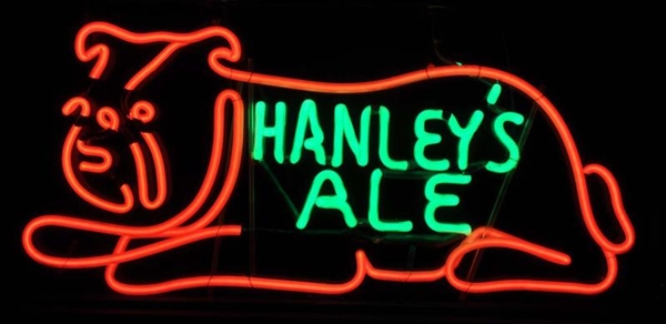 HANLEY ALE DOG NEON SIGN.                         