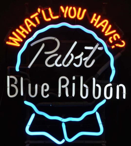 PABST BLUE RIBBON NEON SIGN.                      