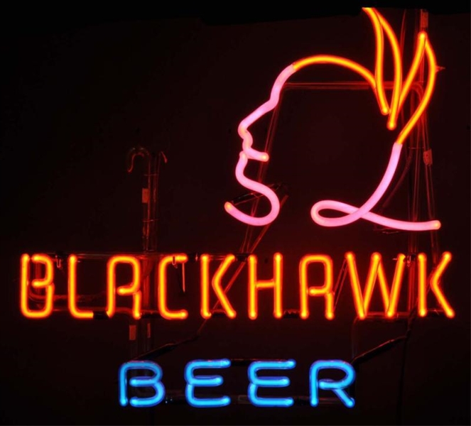 BLACKHAWK BEER NEON SIGN.                         