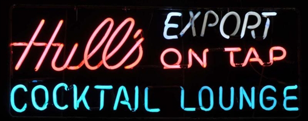 HULLS EXPORT COCKTAIL NEON SIGN.                 