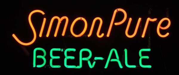 SIMON PURE BEER ALE NEON SIGN.                    