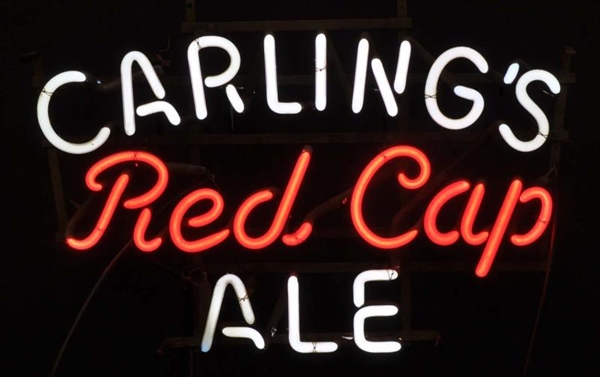 CARLING RED CAP NEON SIGN.                        