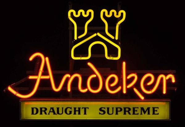 ANDEKER DRAUGHT SUPREME CASTLE NEON SIGN.         