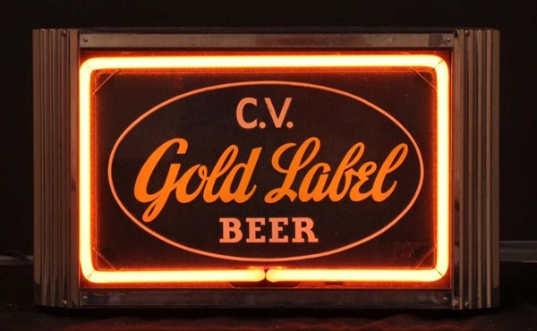 GOLD LABEL CAN NEON SIGN.                         