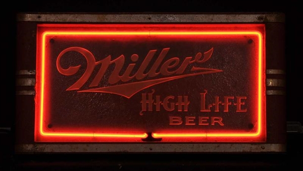 MILLER CAN EDGE NEON SIGN.                        
