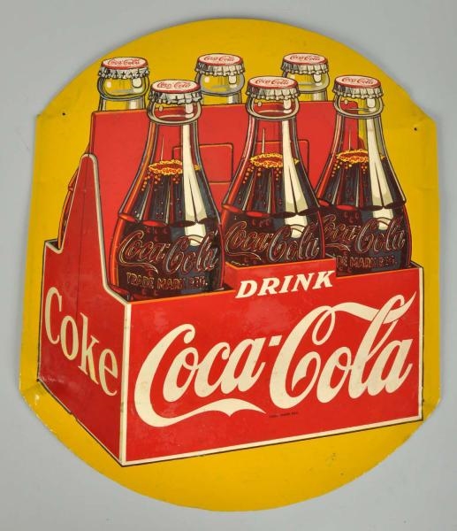 1940S COCA-COLA SIGN WITH 6-PACK.                 
