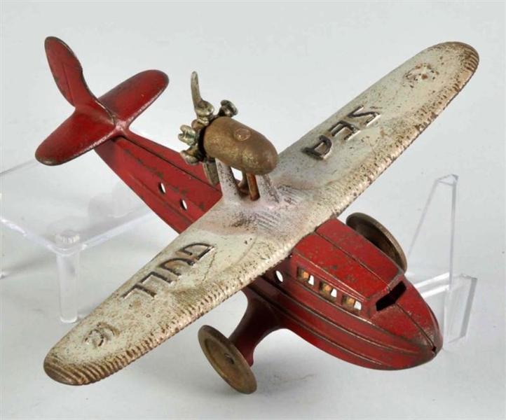CAST IRON HUBLEY SEA GULL AIRPLANE TOY.           