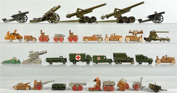 LARGE LOT OF MILITARY VEHICLE TOYS.               