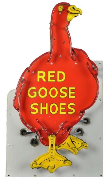 RED GOOSE SHOES LIGHT-UP NEON SIGN.               