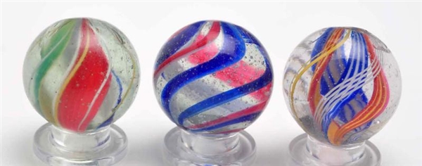 LOT OF 3: DIVIDED CORE SWIRL MARBLES.             
