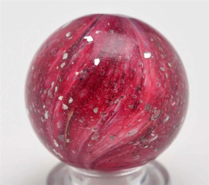 BURGUNDY ONIONSKIN MARBLE WITH HEAVY MICA.        