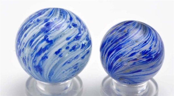 LOT OF 2: SPECKLED ONIONSKIN MARBLES.             